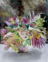 A Limited Edition fine art print of Kereru and Nikau by New Zealand artist Jane Galloway, available at The Little Gallery Tairua